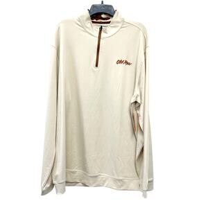 Old Row Men's Beige Pullover Quarter Zip Long Sleeve Ivory Creme Size 3XL